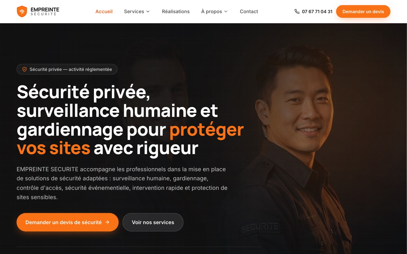 Nouveau site Empreinte Sécurité par DAELIO