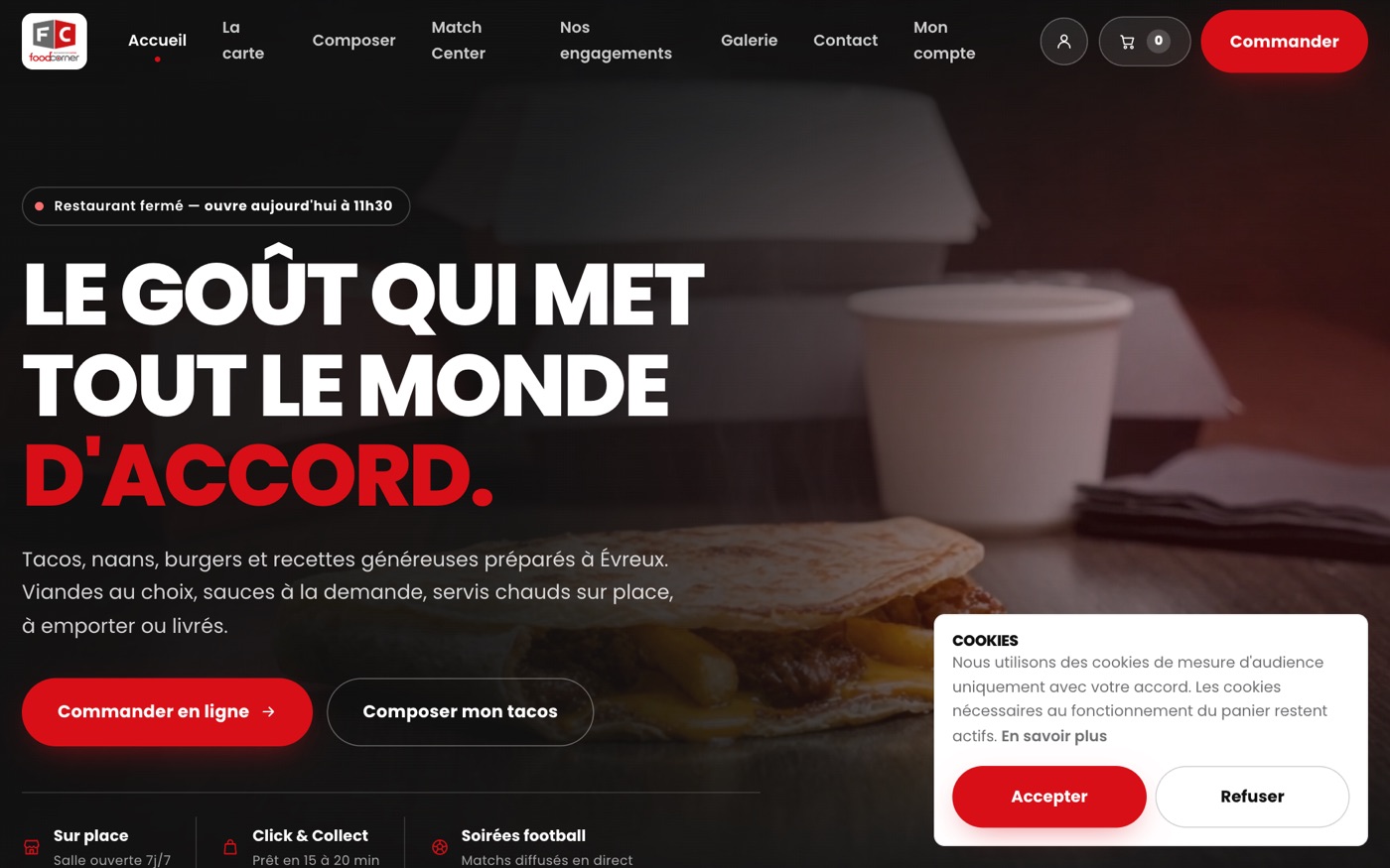 Site Food Corner livré par DAELIO