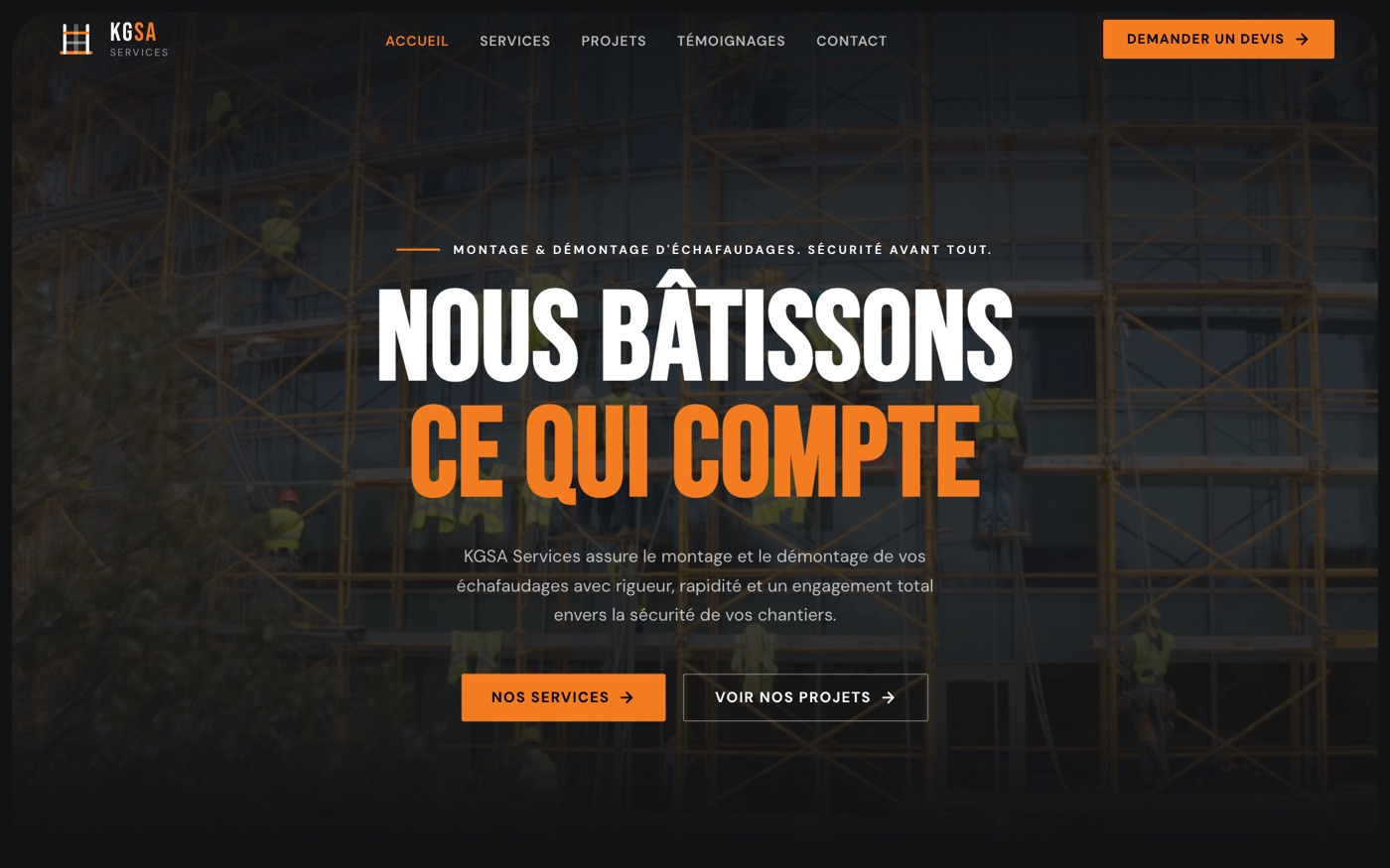 Site KGSA Services livré par DAELIO