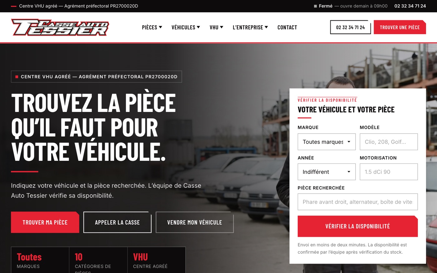 Site Casse Auto Tessier livré par DAELIO